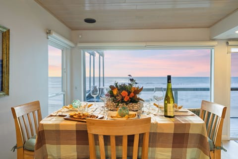 Dining area with setup and oceanview!