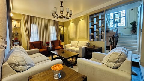 A cozy and elegant living room designed for comfort and relaxation. 