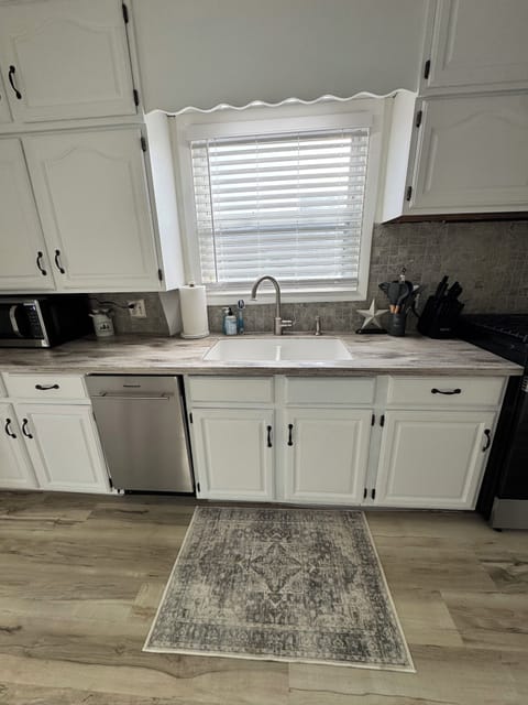 New Microwave, Electric tea kettle, Toaster and dishes