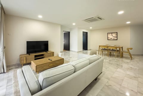 Family Condo, 3 Bedrooms, Balcony, City View | Living area | Flat-screen TV