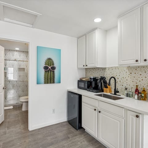Modern kitchenette with essentials for light meals