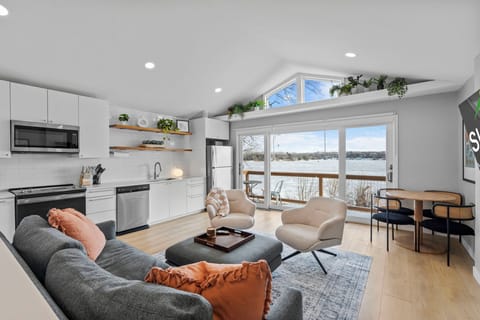 Modern and cozy open concept living space