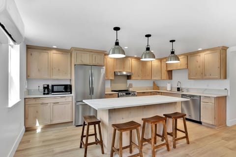 Kitchen and seating for four