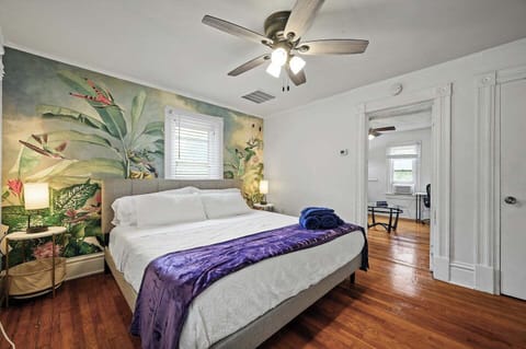 Cozy bedroom w/ soft light for an easy unwind.