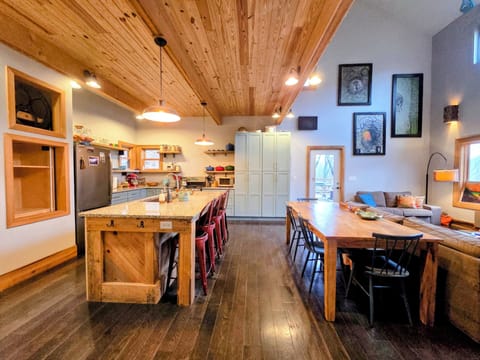 We have plenty of seating both at the kitchen island and our dining room table