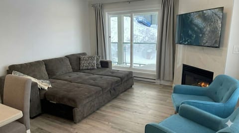Large sectional sofa (convertible sleeper) perfect for relaxing after skiing-in.
