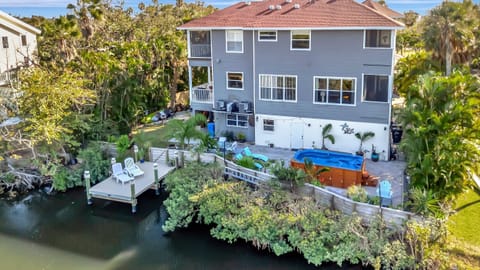 Spacious waterfront property with dock access and outdoor living