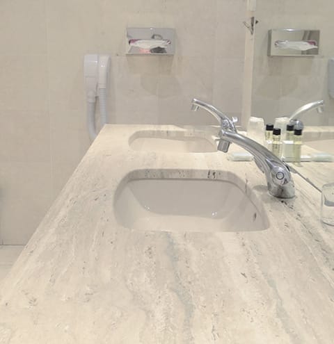 Shower, eco-friendly toiletries, hair dryer, towels