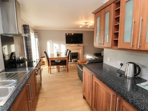 Fridge, dishwasher, cookware/dishes/utensils