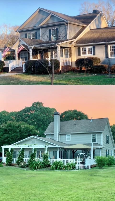 Front and back of the home