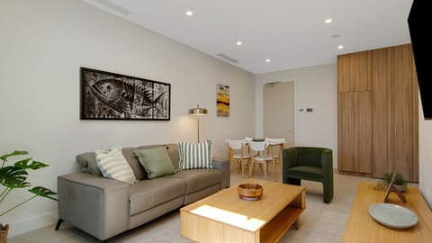 Bright and stylish living area with comfortable seating