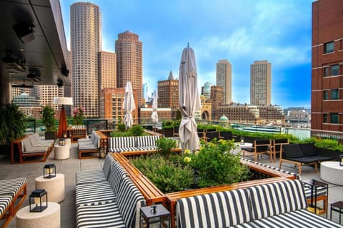 5. Rooftop at The Envoy is Boston’s premier urban escape, perched seven levels above the harbor in the Seaport District. Located atop The Envoy Hotel, our vibrant space is an invitation to relax, play, and mingle alongside Boston’s best skyline view.