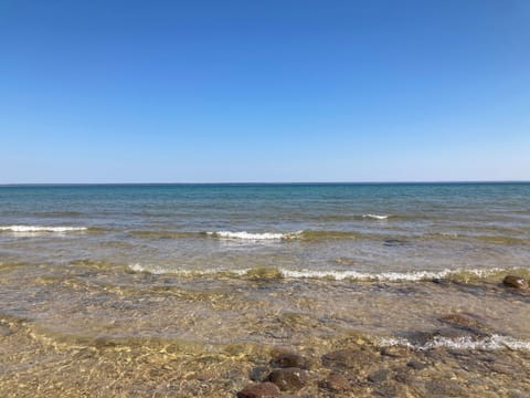 Crystal clear water of Lake Huron in our backyard 