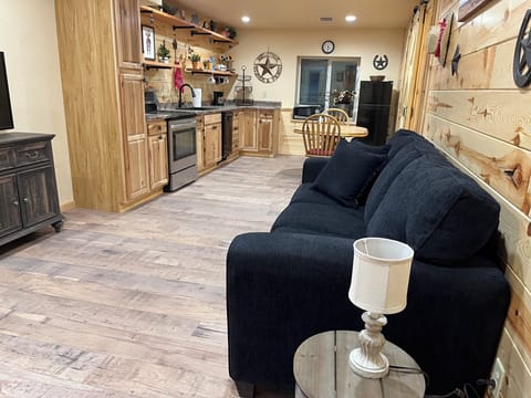 Living room, dining room, and kitchen