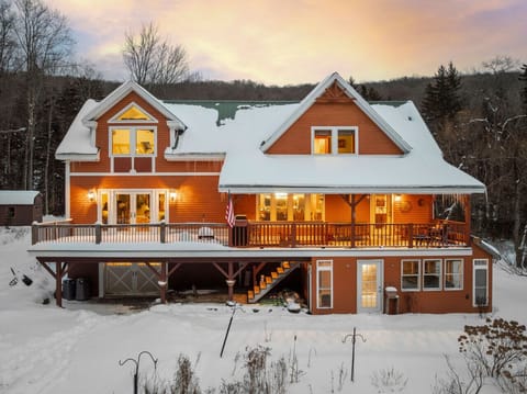 Your winter home base - cozy inside, quiet woods outside