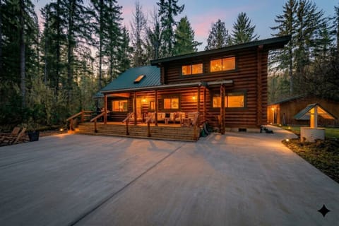 Welcome to your private forest sanctuary. Tucked away in the heart of the Pacific Northwest, this secluded log cabin offers a perfect blend of rustic charm, modern wellness, and direct access to the river`s edge just steps from your door.