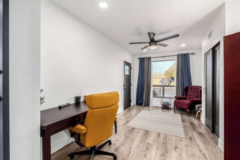 Dedicated workspace with monitor and office setup.