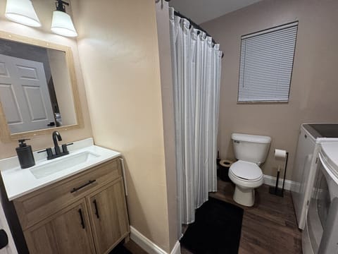 Spacious Bath with washer/dryer inside unit