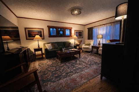 Comfortable sleeper sofa in the living room for extra guests