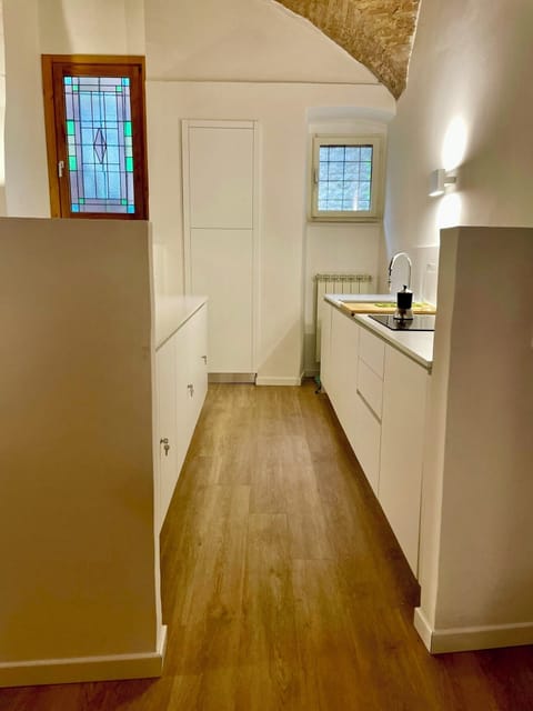 Deluxe Apartment, Garden View | Private kitchen | Fridge, microwave, stovetop, dishwasher