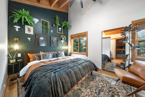 Bedroom #1 - King - Located on the third floor with unique plant and fungi decor