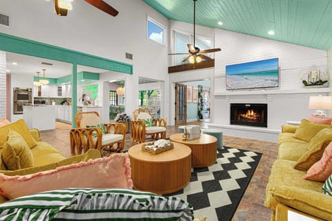 Living Room: Bright and airy space with vintage charm, perfect for relaxation and fun gatherings!