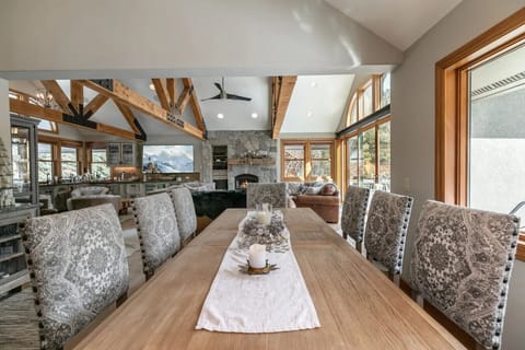 Spacious dining table that comfortably seats 8.