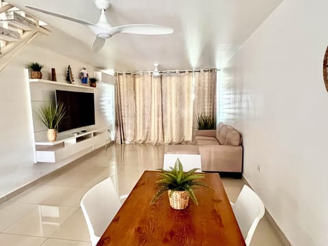 View of dining and living room