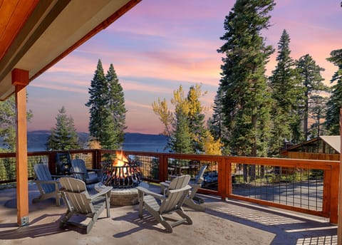 Deck with Fire Pit | Gather around the fire with forest views and fresh mountain air