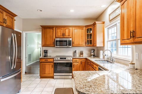 Fully stocked kitchen for preparing meals