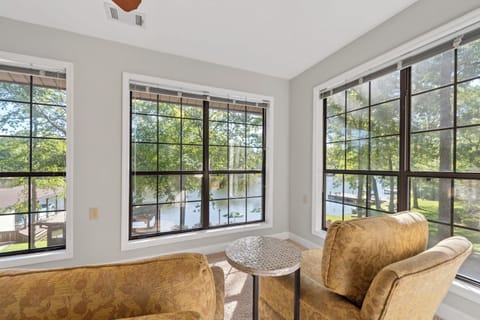 Comfortable seating and lots of light. A perfect place to relax with a book