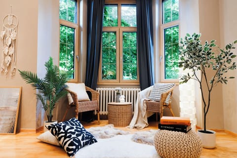 [Bedroom] A harmonious corner with a comfortable armchairs for relaxing