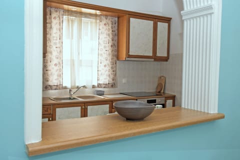 View of the kitchen from the dining room.