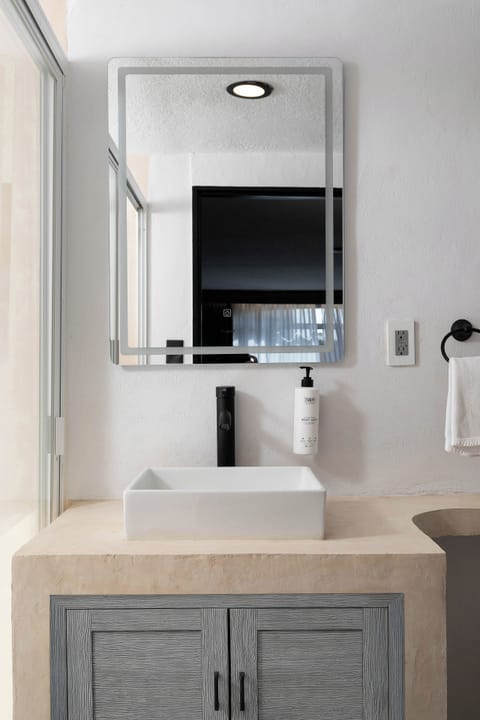 Shower, soap, shampoo, toilet paper