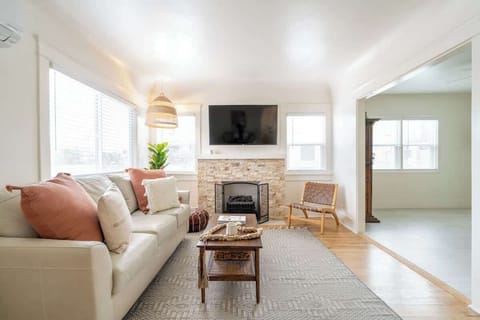 Stream complimentary Hulu and Netflix on the wall mounted Smart TV