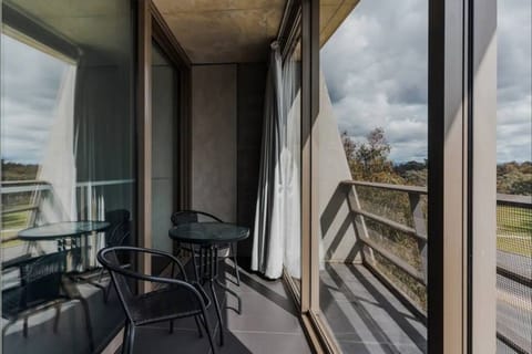 Enclosed patio for protection from noise and the elements :) Open or close - your choice!