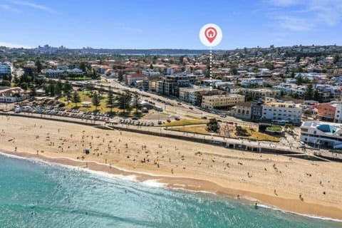 Best location to make the most of bondi beach 
Aerial view of Bondi Beach near beachfront accommodation in Sydney