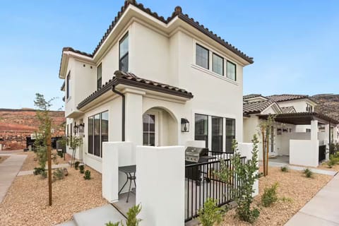 Stunning exterior with contemporary design and beautifully landscaped surroundings.