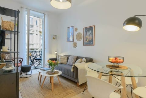 Living room with cute little balcony