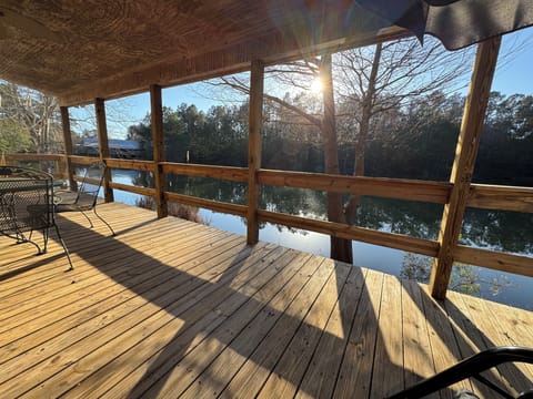 Back deck overlooking lake