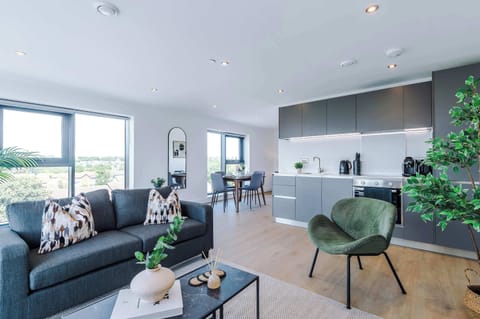 Welcome to Flat 54 Axis – Step inside and instantly slow the pace. This bright, top floor living space is designed for switching off after work, with natural light, calm styling and space to properly unwind at the end of the day.