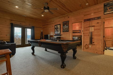 Lower Level Game Room With Pool Table & TV
