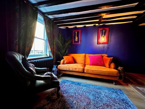Cosy living room with log burner