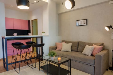 Cozy Living Room with Sofa and Smart TV