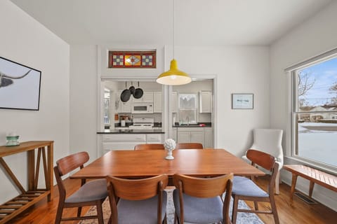 Inviting space to enjoy meals together with a warm, homey feel.