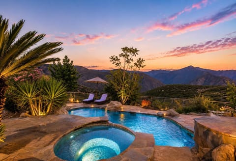 This 5,000 SF Home features a heated in-ground pool and spa, with crystal blue waters that reflect the beauty of the 360° mountain vista. Surrounded by a thriving tropical landscape and under endless blue skies, it’s the ultimate retreat.