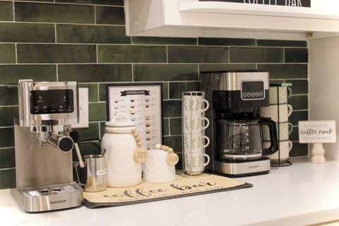 Enjoy a morning cappuccino, drip coffee, or even a cup of tea during your stay.