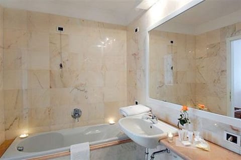 Hair dryer, bidet, towels