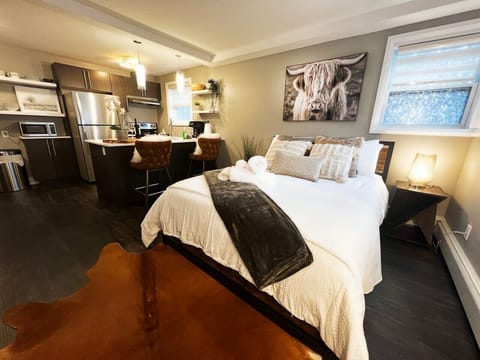 Sleep soundly in our serene, comfortable bed for a restful night’s sleep.