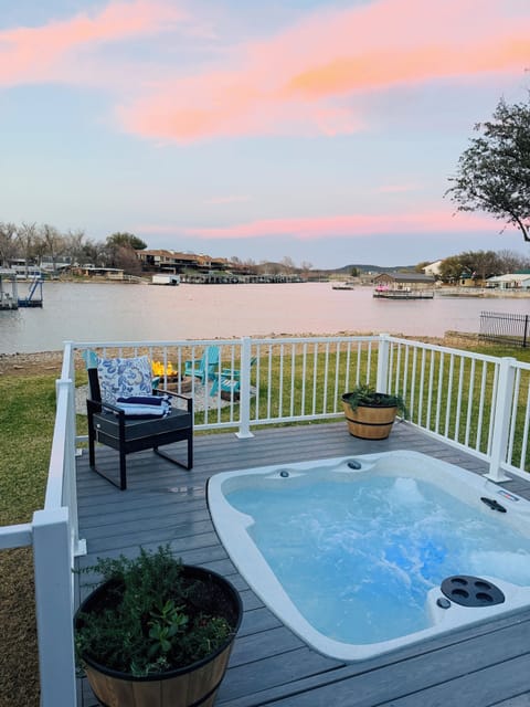 Lakeside hot tub and deck